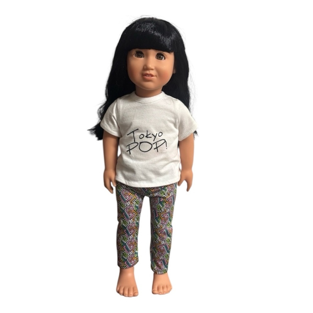 ADORA Doll with Black Hair and Colorful Pants 18 inches